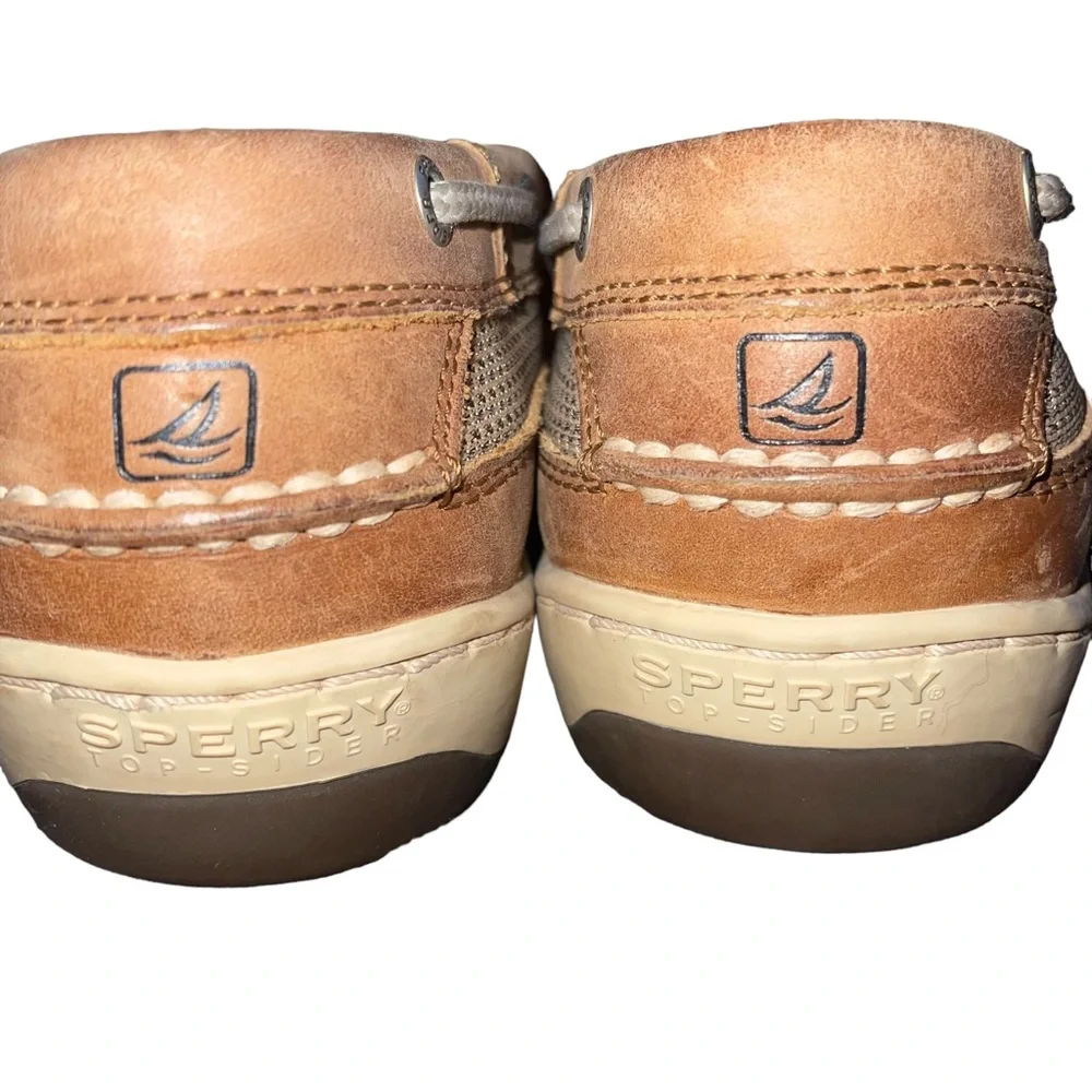 Sperry Leather Top Sider Boat Shoe Men’s Size 9.5M Two Tone Brown Tan